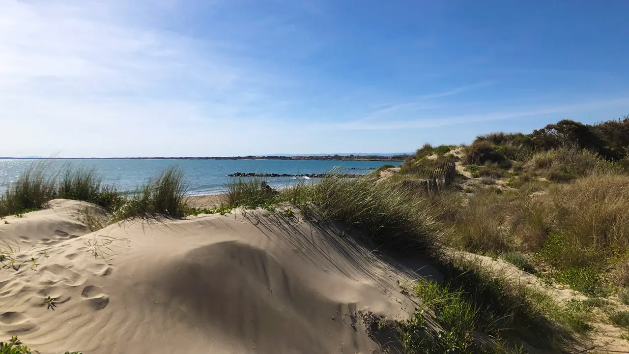 Dunes de sable fin et mer turquoise au Cap d'Agde